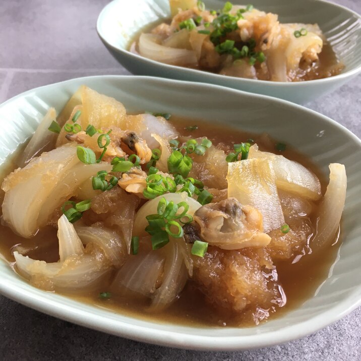 新玉ねぎとあさりのおろし煮♪